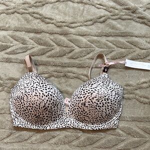 Victoria's Secret Black and Cream Leopard Print Nursing Bra